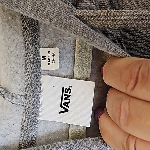 Vans Gray Turquoise Floral " Off The Wall" Hoodie Sweatshirt EUC Size Medium - Picture 9 of 11